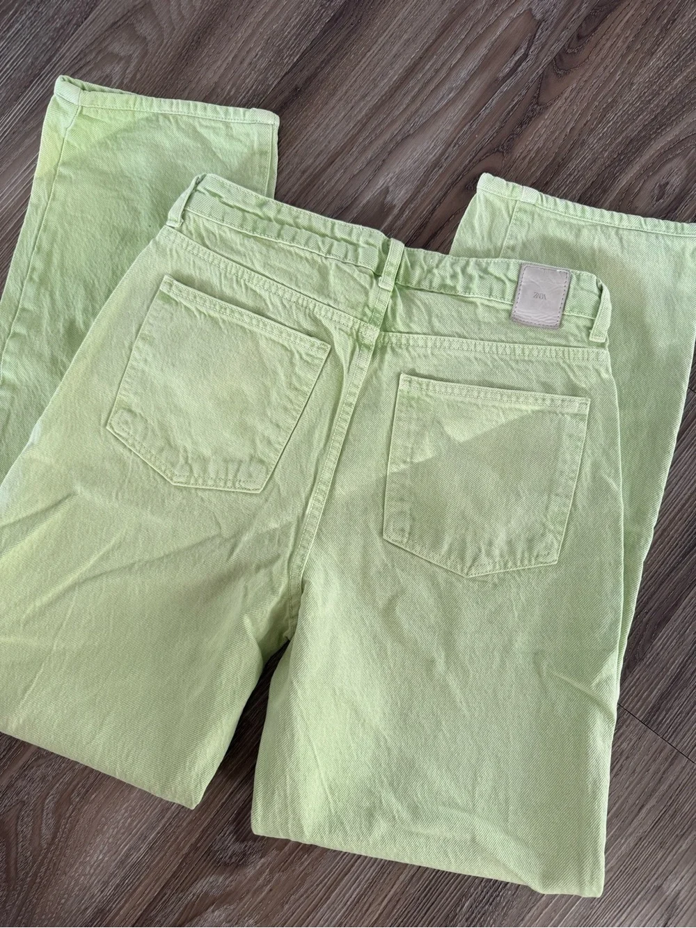 Zara Light Green Straight Leg Jeans